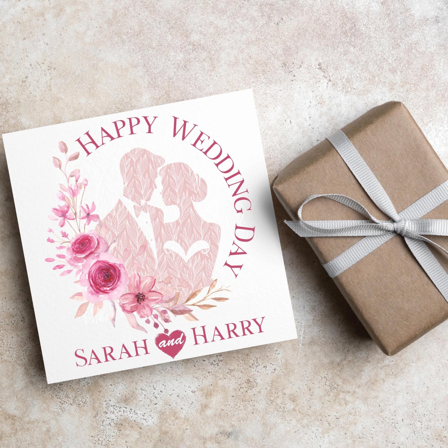 Personalised Wedding Congratulations Card, Wedding Day Card, Card for Couple, Customised Wedding Card, Custom Name Card, Wedding Gift