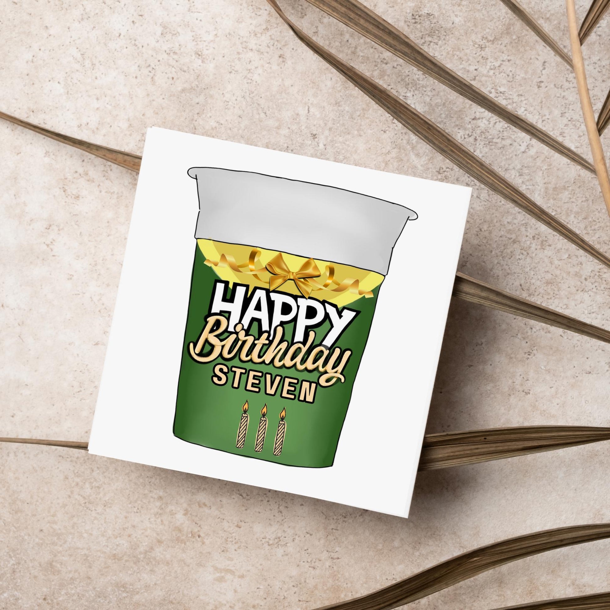 Personalised British Themed Birthday Card, Funny Birthday Card, Birthday, Name Birthday Card, Foodie Card, Custom Noodles Birthday Card
