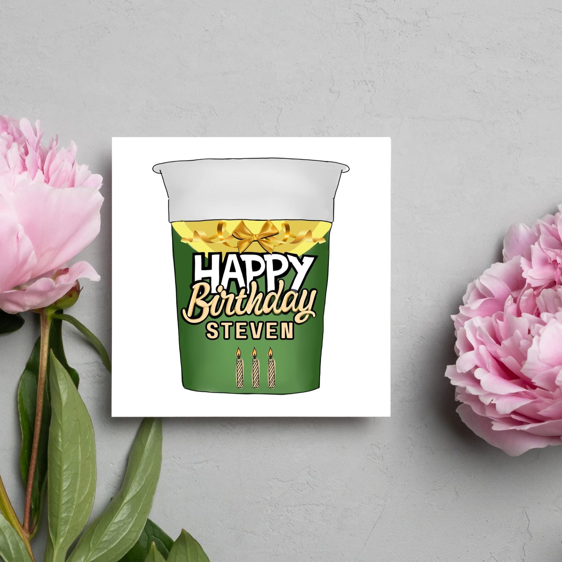 Personalised British Themed Birthday Card, Funny Birthday Card, Birthday, Name Birthday Card, Foodie Card, Custom Noodles Birthday Card