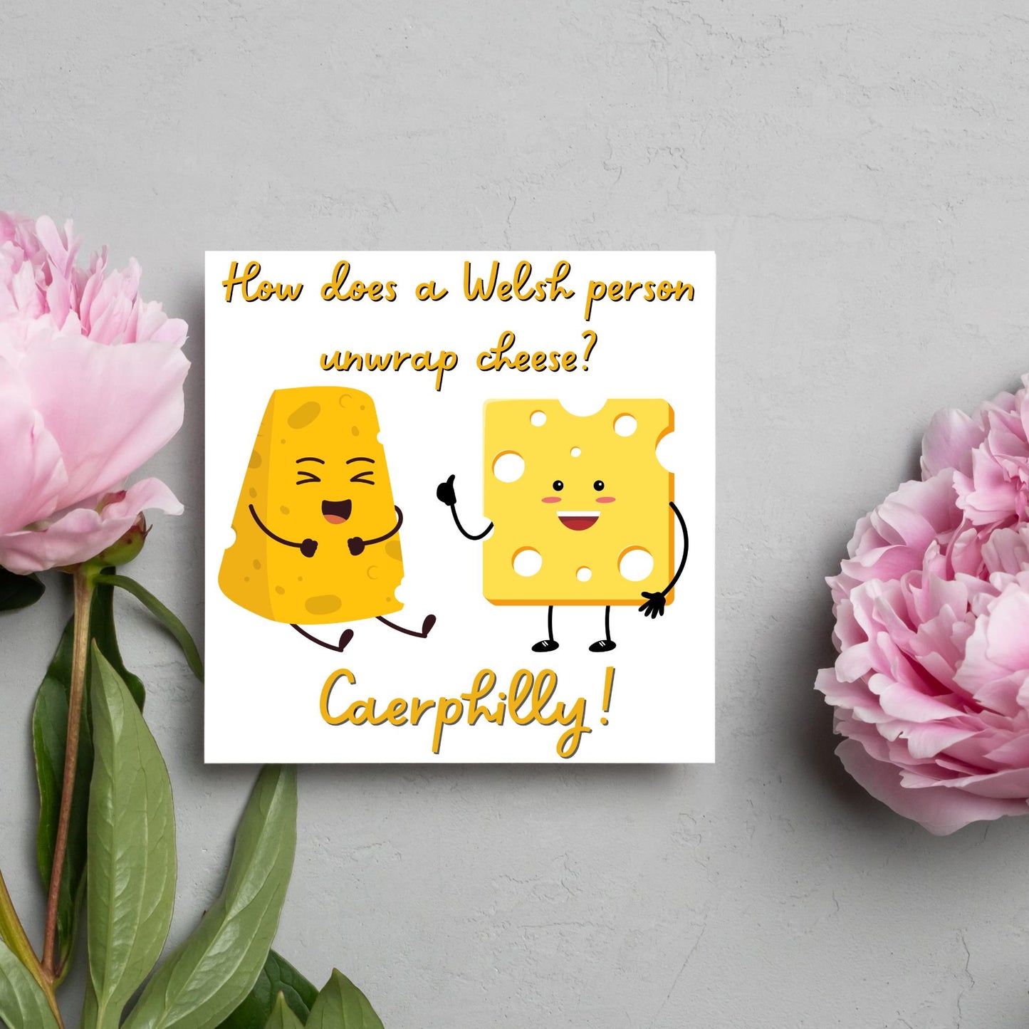 Cheese Joke Card, British Themed Card, Funny Card, Caerphilly Card, Card for All Occasions, Dad Joke Card, Caerphilly Cheese