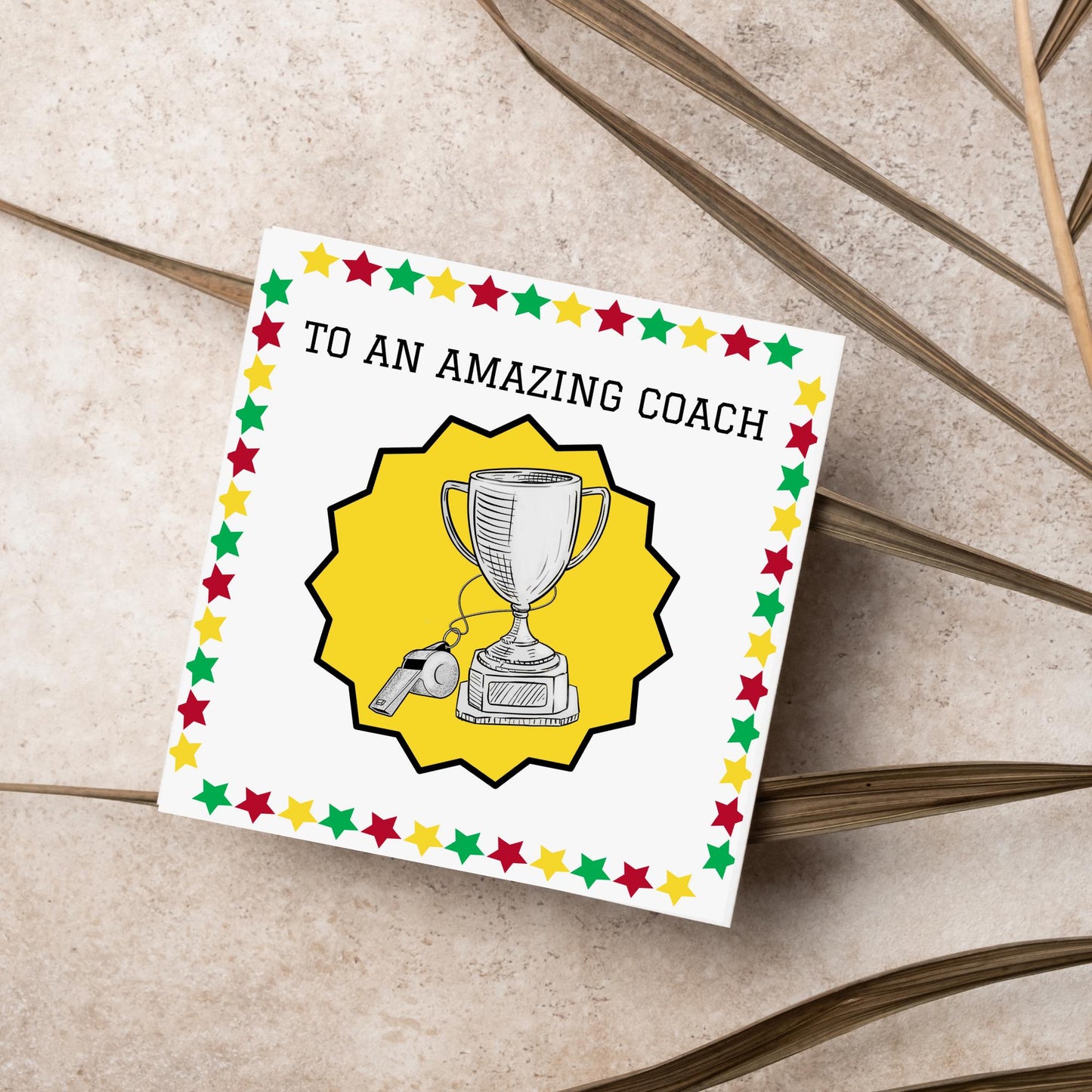 Thank You Coach Card, Team Coach Card, Card for Football Coach, Basketball Coach, Swim Coach, Rugby Coach, Thanks Coach Card