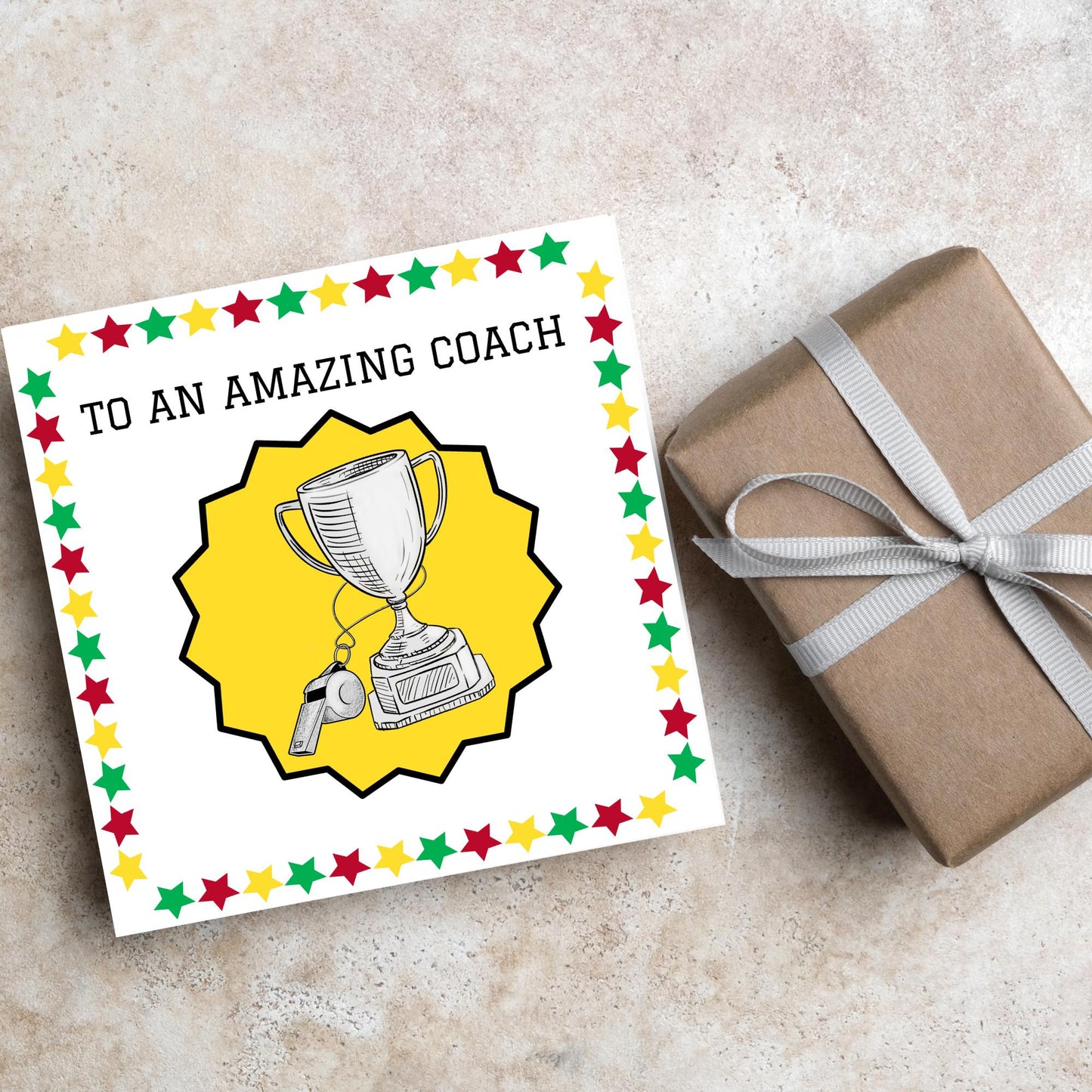 Thank You Coach Card, Team Coach Card, Card for Football Coach, Basketball Coach, Swim Coach, Rugby Coach, Thanks Coach Card