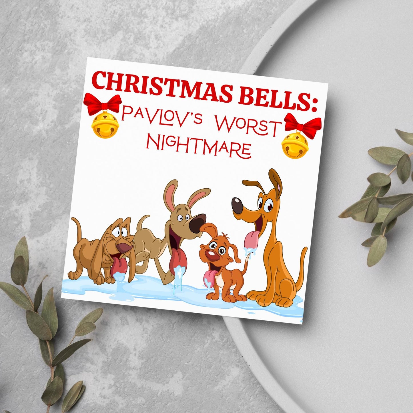 Psychology Christmas Card, Funny Psychologist Card, Pavlov's Dogs Christmas Card, Psychology Xmas Card, Christmas Card for Psychologist