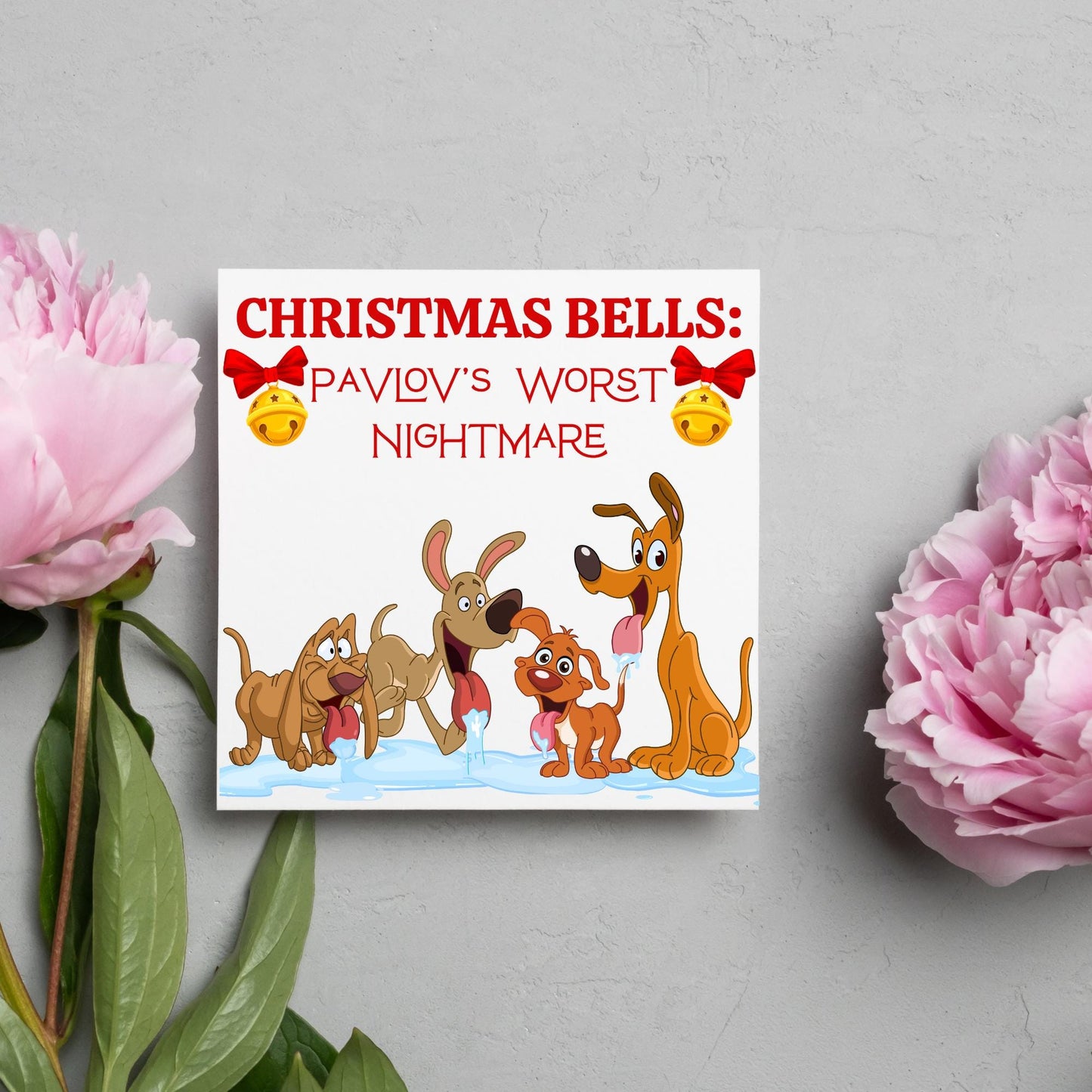 Psychology Christmas Card, Funny Psychologist Card, Pavlov's Dogs Christmas Card, Psychology Xmas Card, Christmas Card for Psychologist