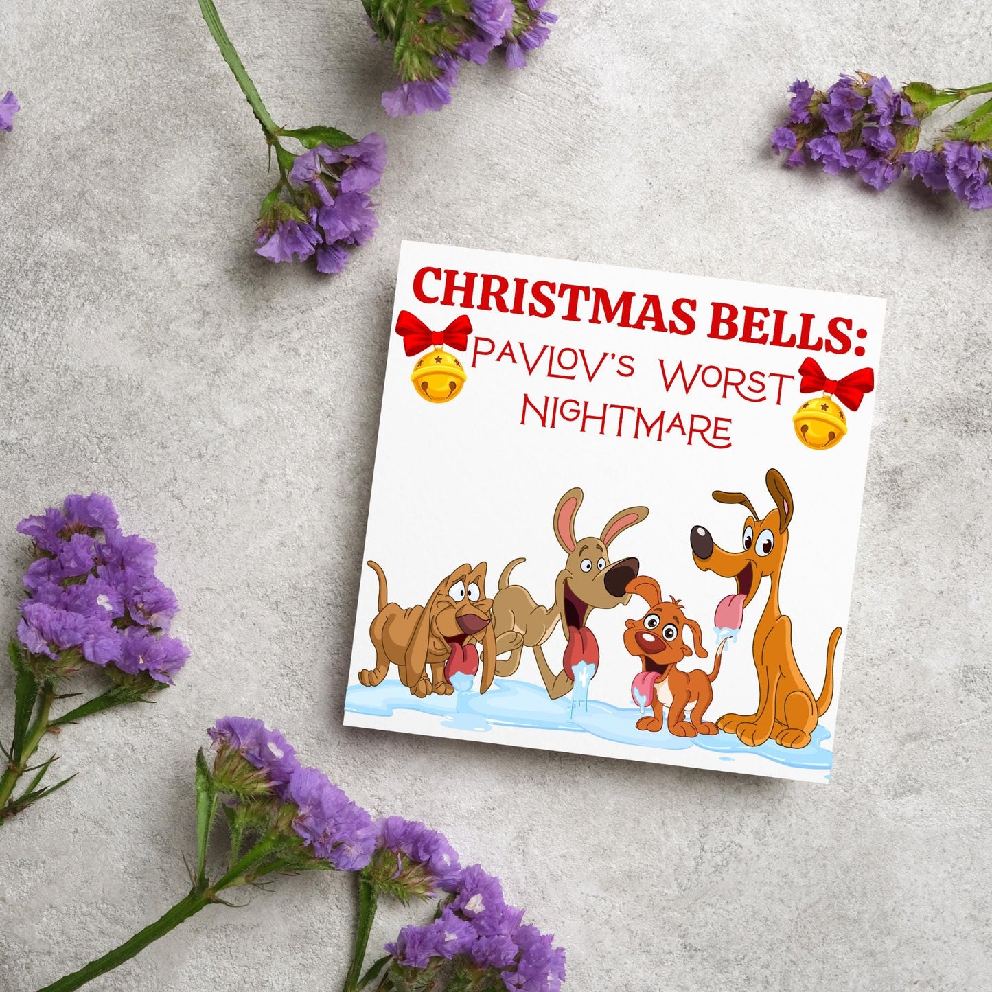 Psychology Christmas Card, Funny Psychologist Card, Pavlov's Dogs Christmas Card, Psychology Xmas Card, Christmas Card for Psychologist