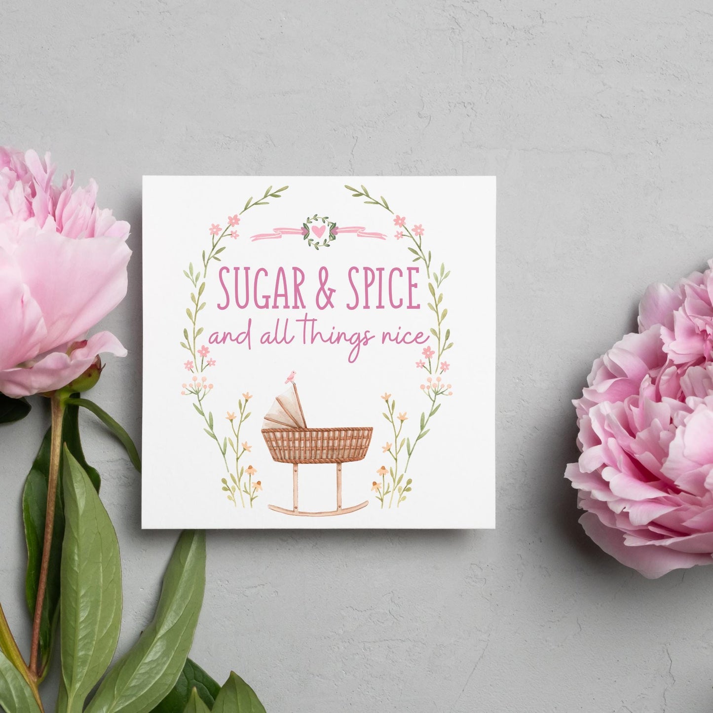 New Baby Card, It's a Girl, Baby Card, Congratulations, Birth Card, Baby Announcement, Congratulations Baby Girl, Birth Announcement Card