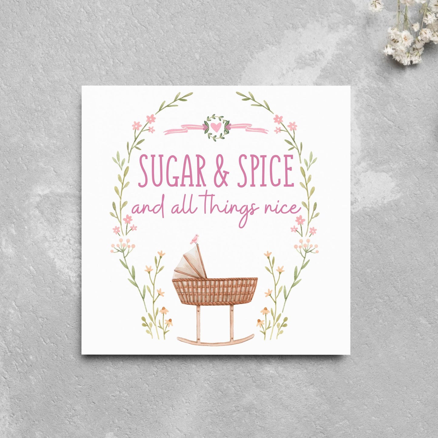New Baby Card, It's a Girl, Baby Card, Congratulations, Birth Card, Baby Announcement, Congratulations Baby Girl, Birth Announcement Card
