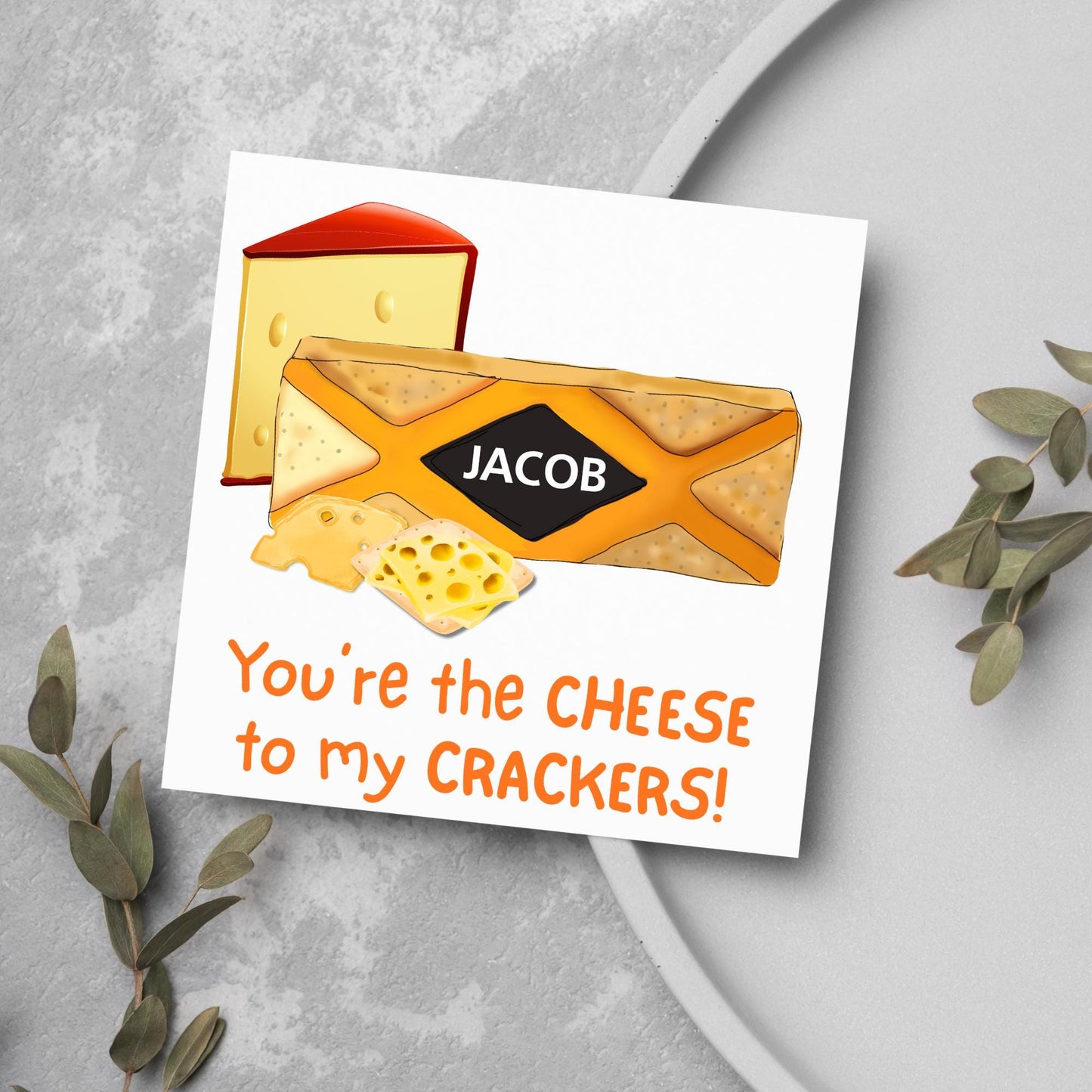 Cheesy Personalised Card, British Themed Card, Funny Anniversary Card, Cream Cracker, Card for Girlfriend, Card for Boyfriend, Birthday Card