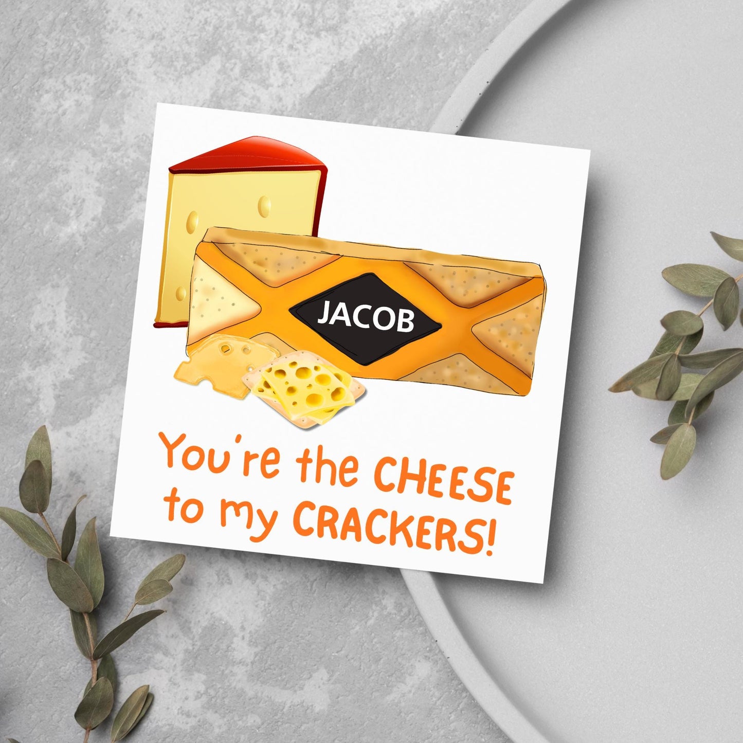Cheesy Personalised Card, British Themed Card, Funny Anniversary Card, Cream Cracker, Card for Girlfriend, Card for Boyfriend, Birthday Card