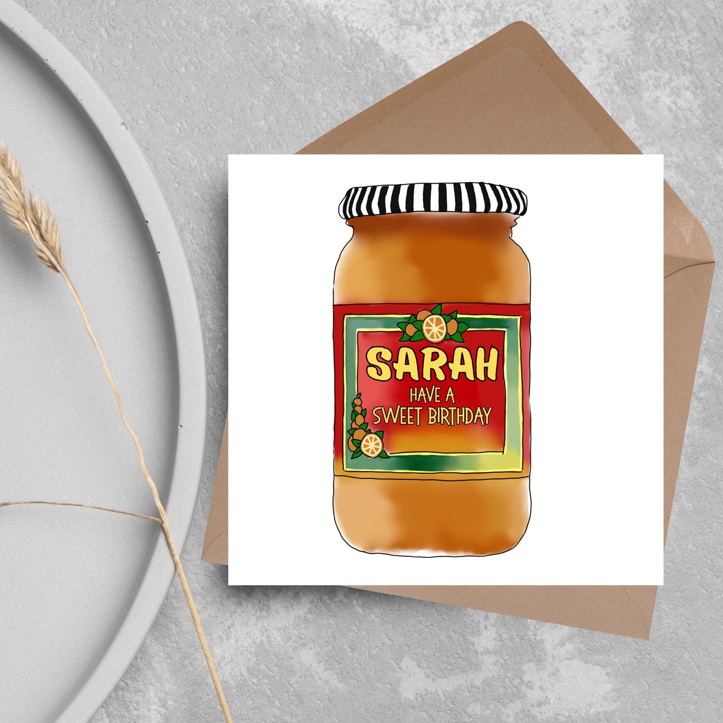 Personalised Marmalade Birthday Card, British Themed Birthday Card, Funny Birthday Card, Name Birthday Card, Card for Grandma, for Mum
