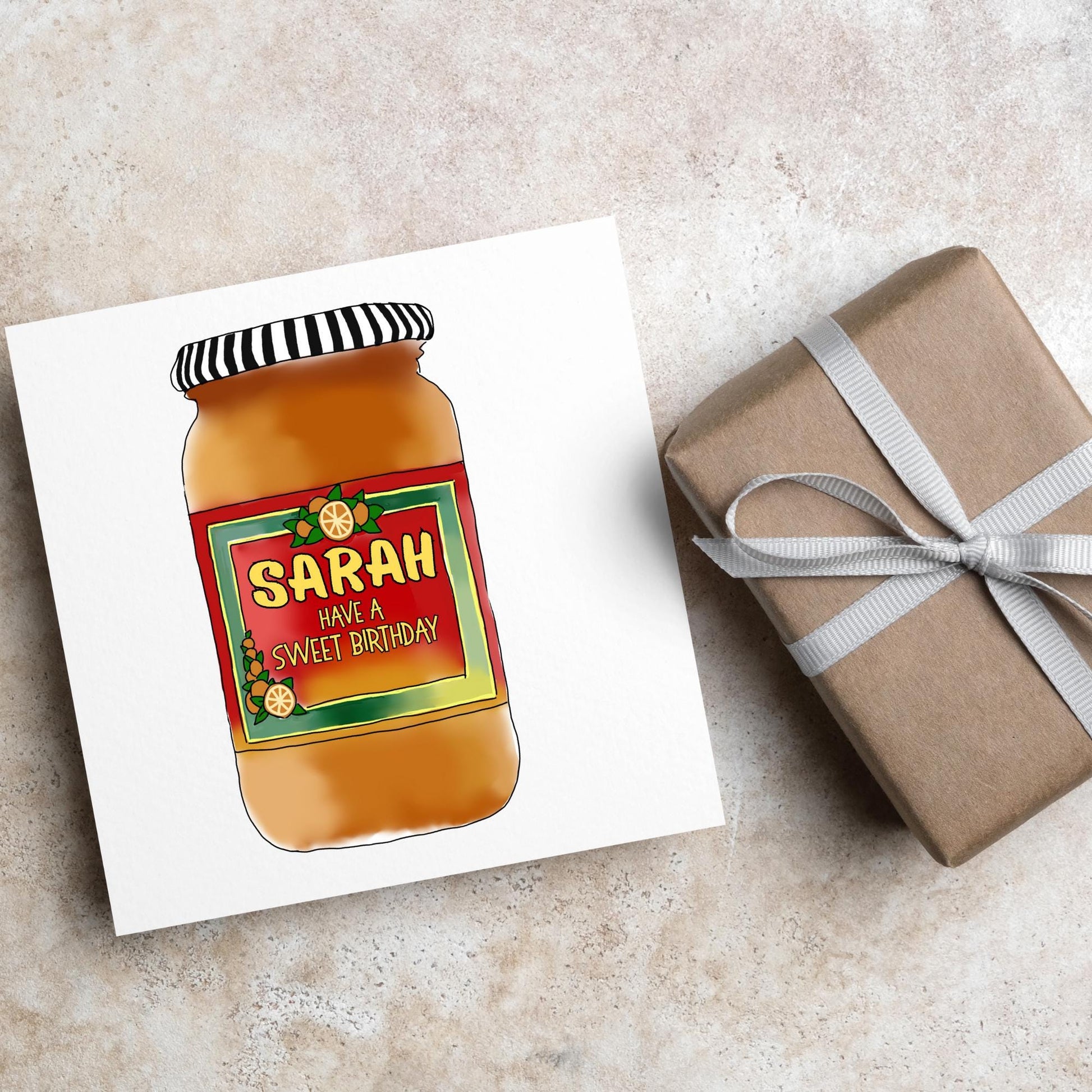 Personalised Marmalade Birthday Card, British Themed Birthday Card, Funny Birthday Card, Name Birthday Card, Card for Grandma, for Mum