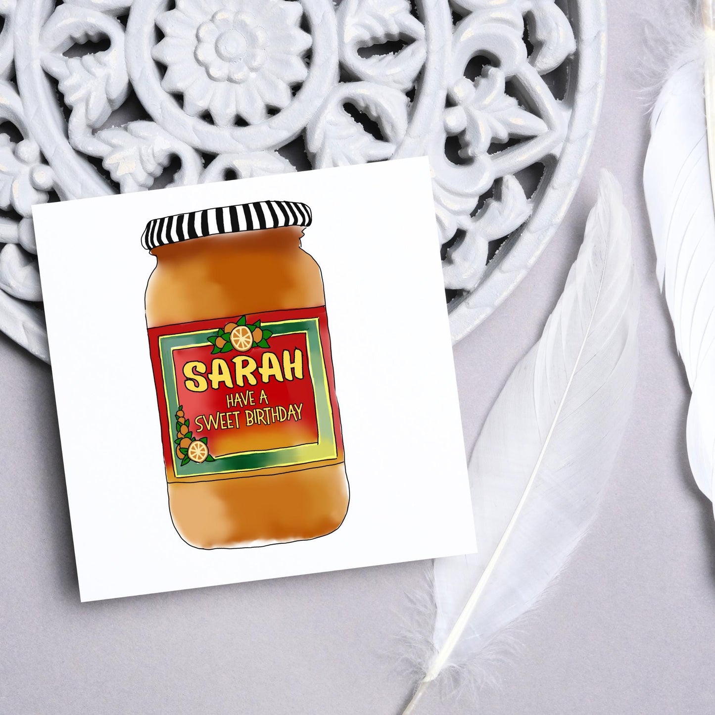 Personalised Marmalade Birthday Card, British Themed Birthday Card, Funny Birthday Card, Name Birthday Card, Card for Grandma, for Mum