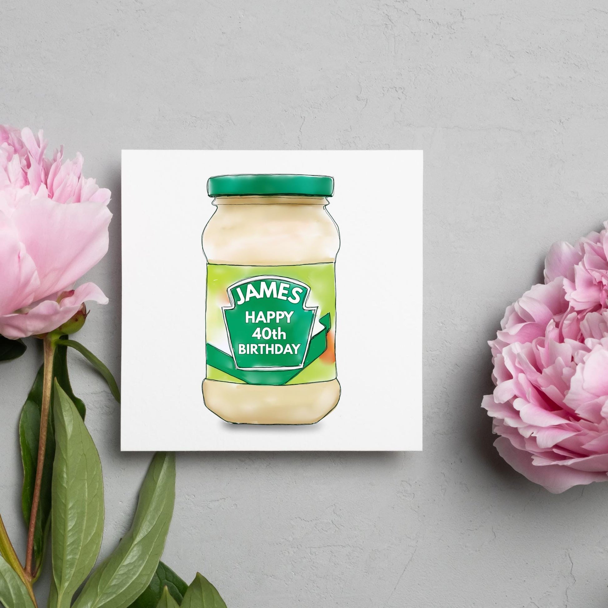 Personalised Sandwich Spread Birthday Card, British Themed Birthday Card, Funny Birthday Card, Name and Age Custom Birthday Card,