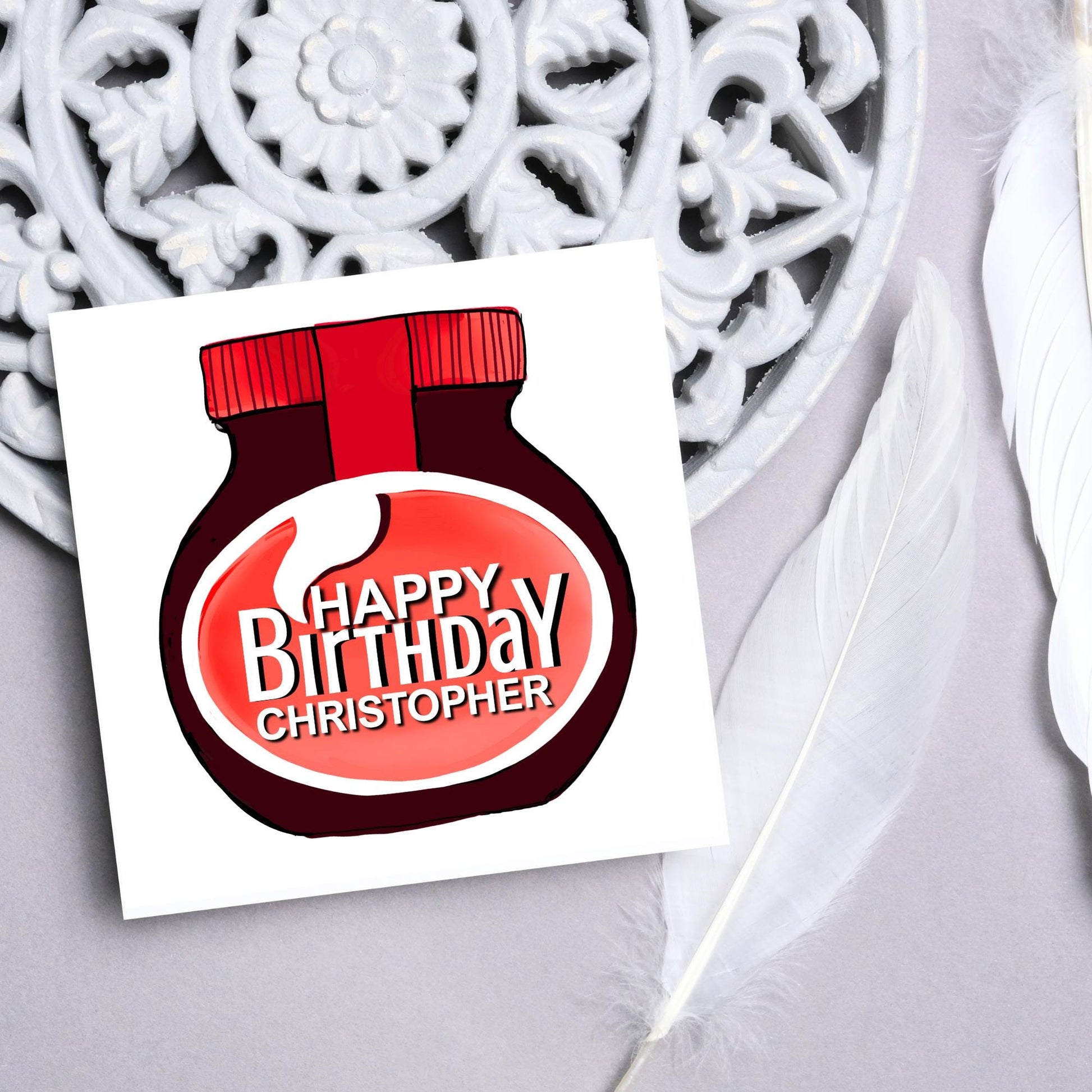 Personalised Beef Spread Birthday Card, British Themed Birthday Card, Funny Birthday Card, Name Birthday Card, Card for Grandma, for Grandad