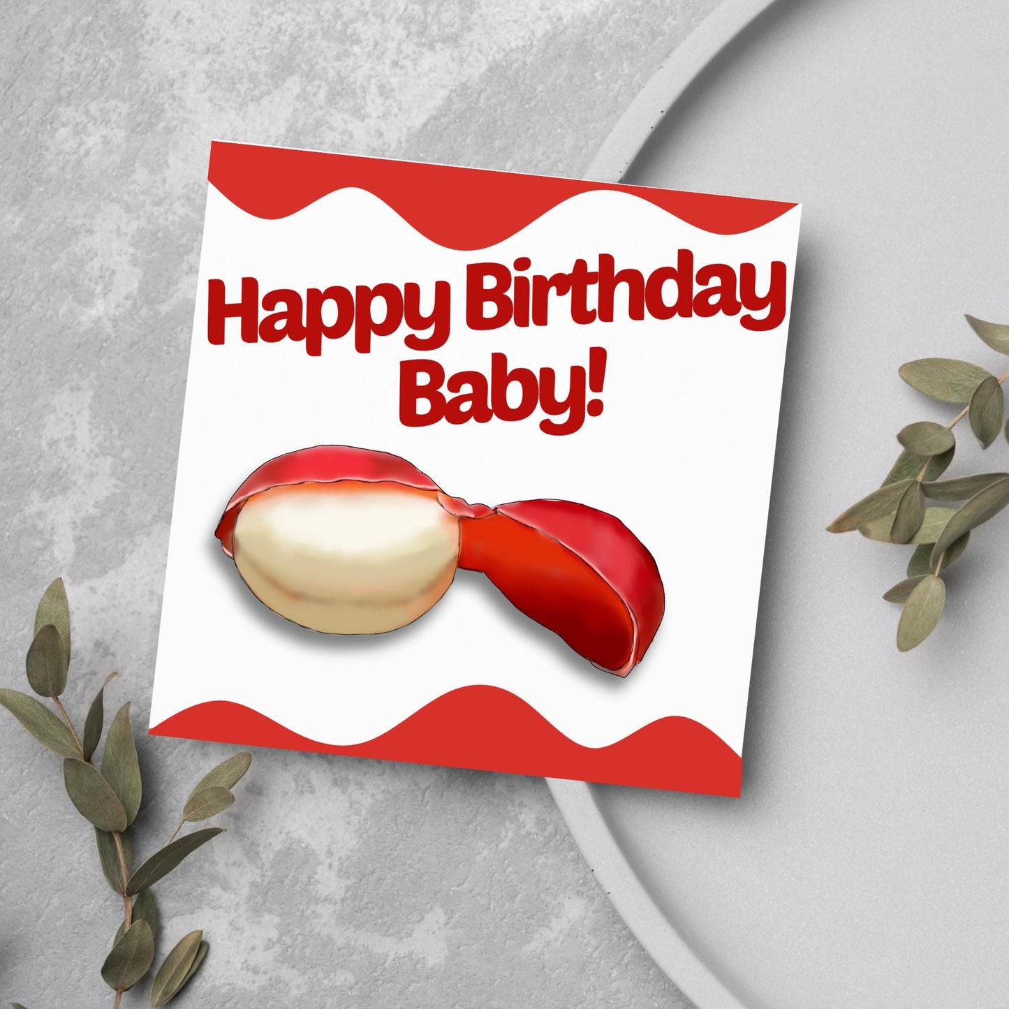 Cheese Birthday Card, British Themed Birthday Card, Funny Birthday Card, Baby Bell, Edam Card, Card for Wife, Card for Husband
