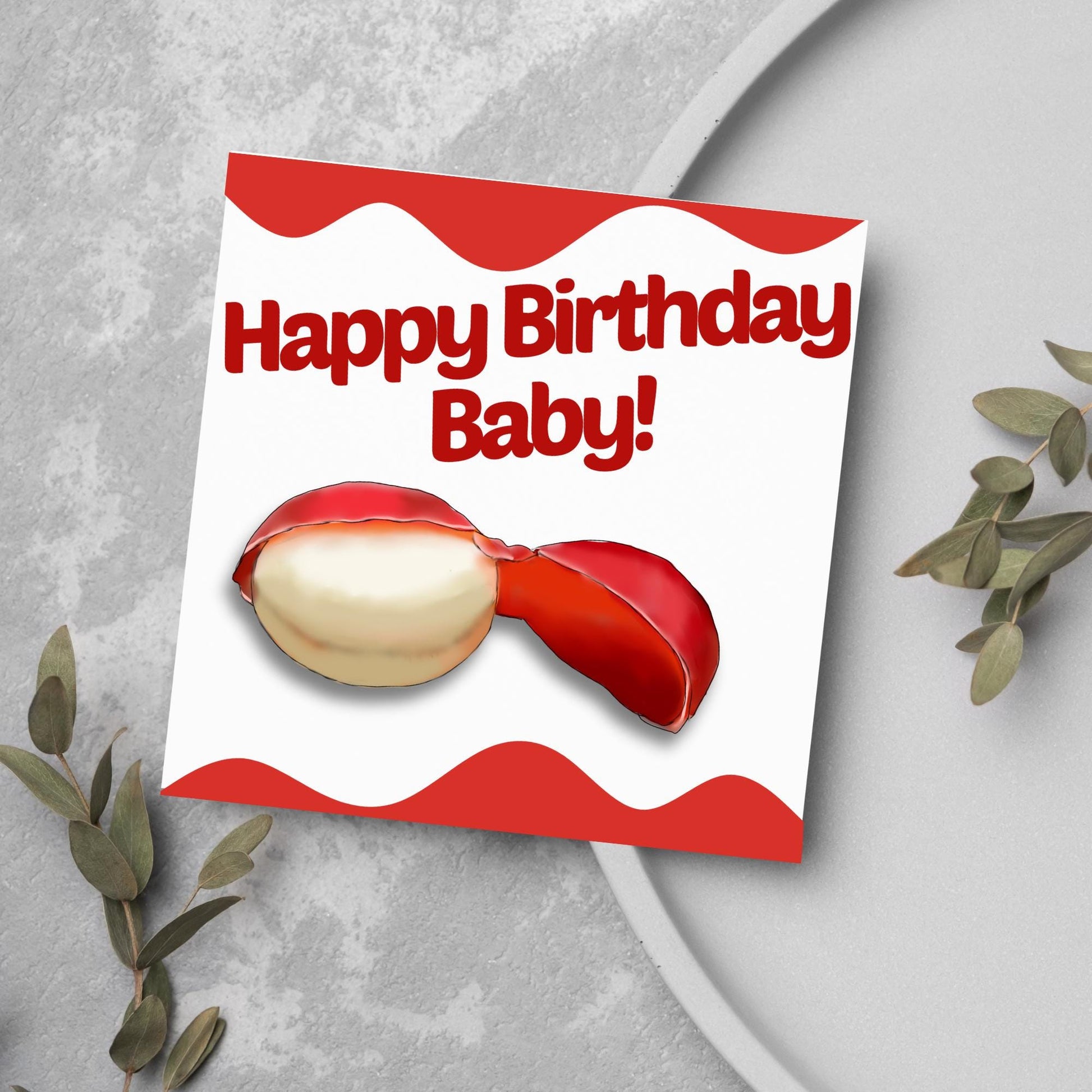 Cheese Birthday Card, British Themed Birthday Card, Funny Birthday Card, Baby Bell, Edam Card, Card for Wife, Card for Husband