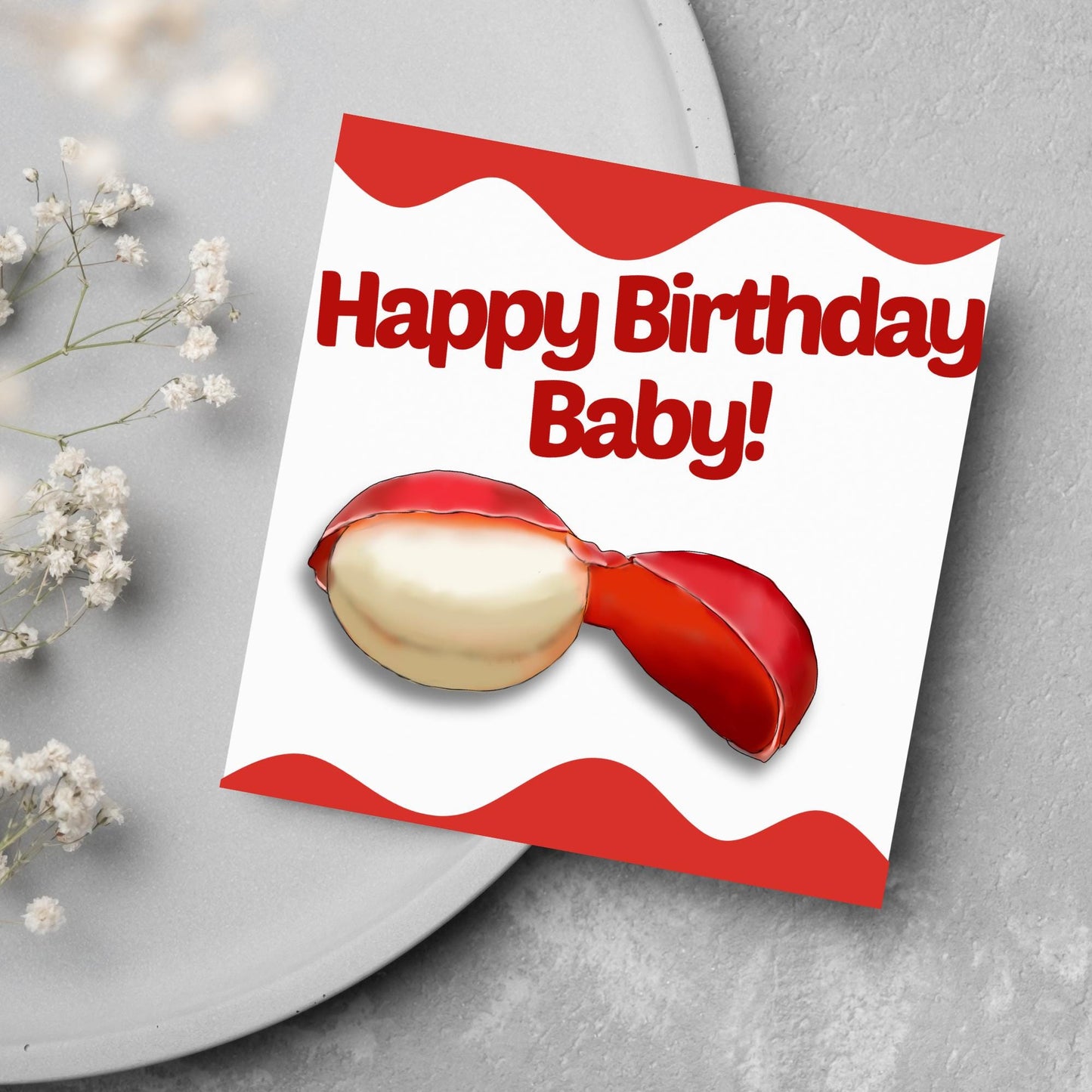 Cheese Birthday Card, British Themed Birthday Card, Funny Birthday Card, Baby Bell, Edam Card, Card for Wife, Card for Husband
