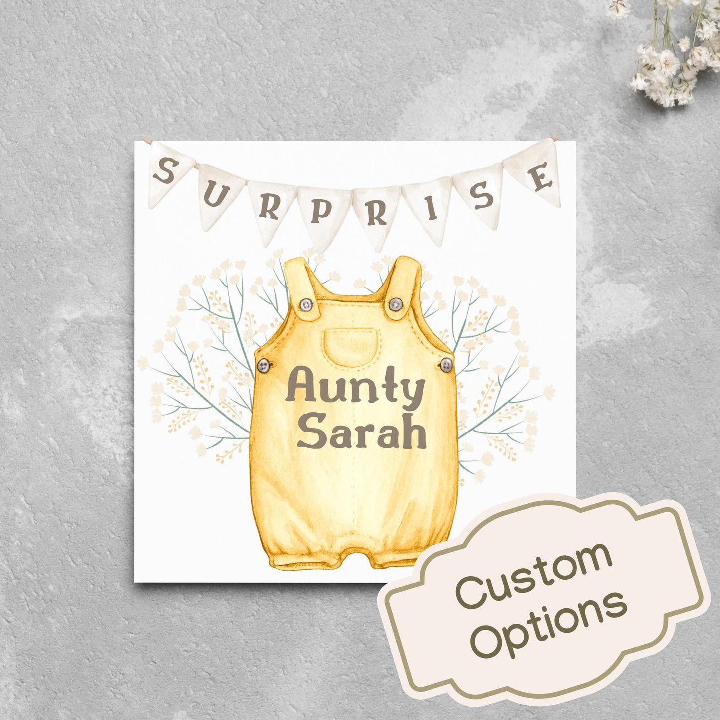 Pregnancy Announcement Card for Family Member, You're going to be an Aunt, Uncle, Grandma, Grandad, Personalised Pregnancy Announcement