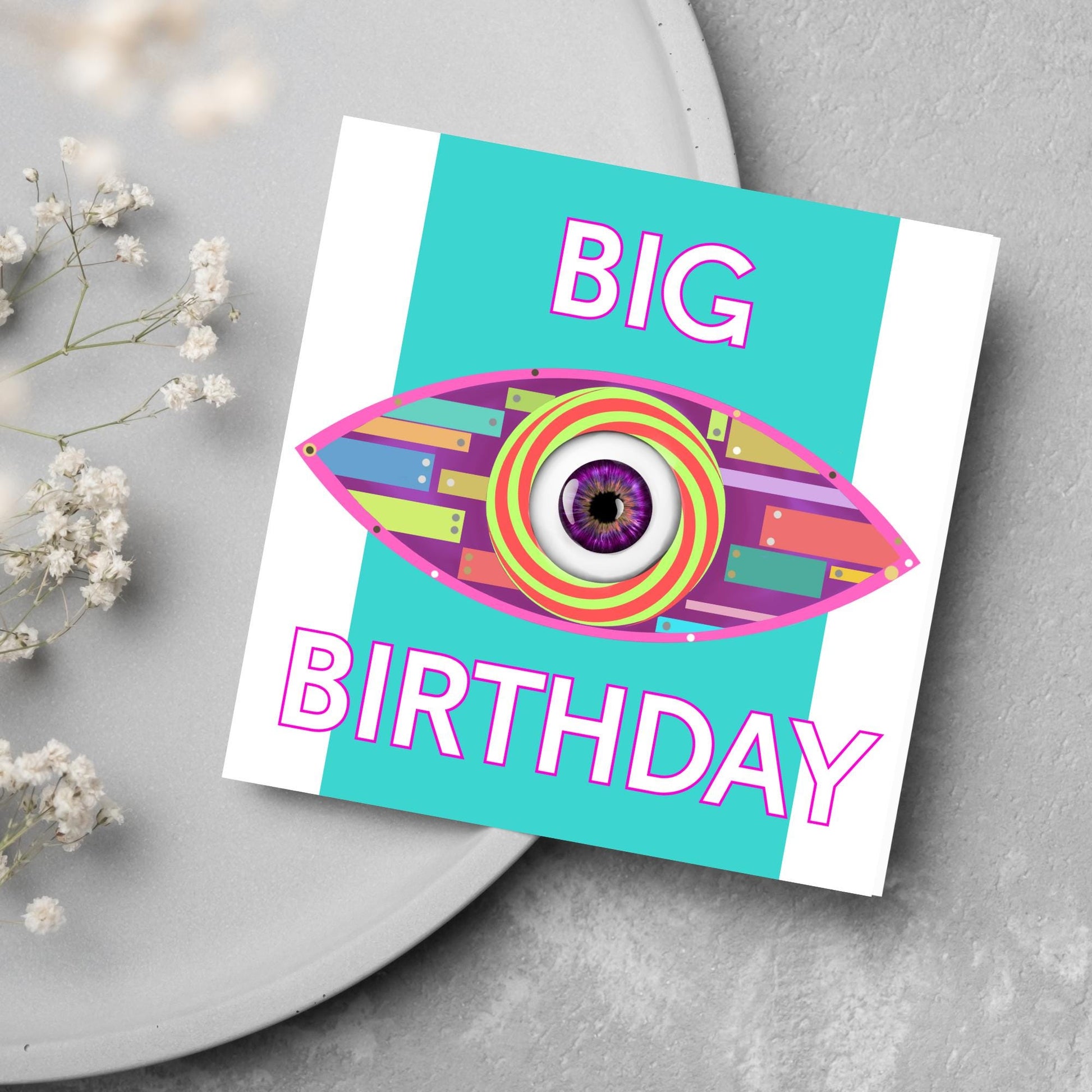 Big Brother Themed Birthday Card, Funny Birthday Card, Card for Brother, Birthday Card for Sister, Fan Card, Card for housemate
