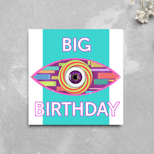 Big Brother Themed Birthday Card, Funny Birthday Card, Card for Brother, Birthday Card for Sister, Fan Card, Card for housemate