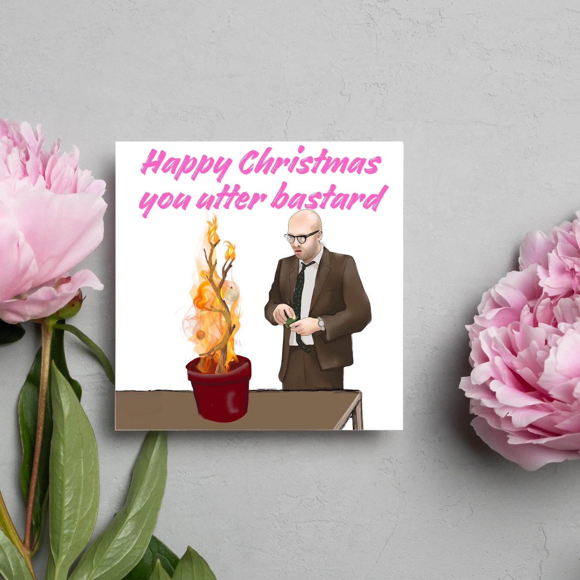 Bottom Christmas Card, Bottom Greeting Card, Rik Mayall, Eddie and Richie Bottom Card, Xmas Card, Rude Christmas Card