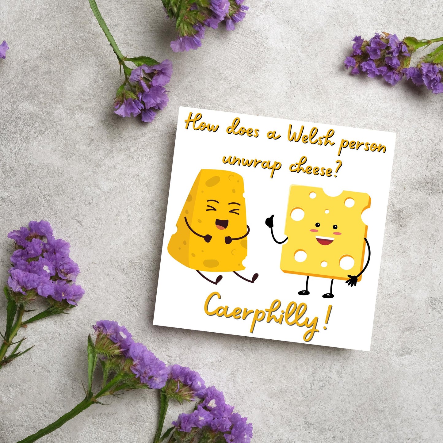 Cheese Joke Card, British Themed Card, Funny Card, Caerphilly Card, Card for All Occasions, Dad Joke Card, Caerphilly Cheese