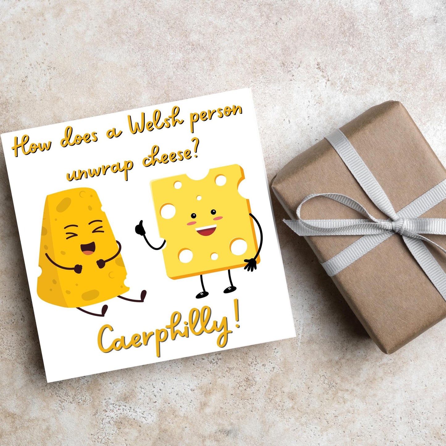 Cheese Joke Card, British Themed Card, Funny Card, Caerphilly Card, Card for All Occasions, Dad Joke Card, Caerphilly Cheese