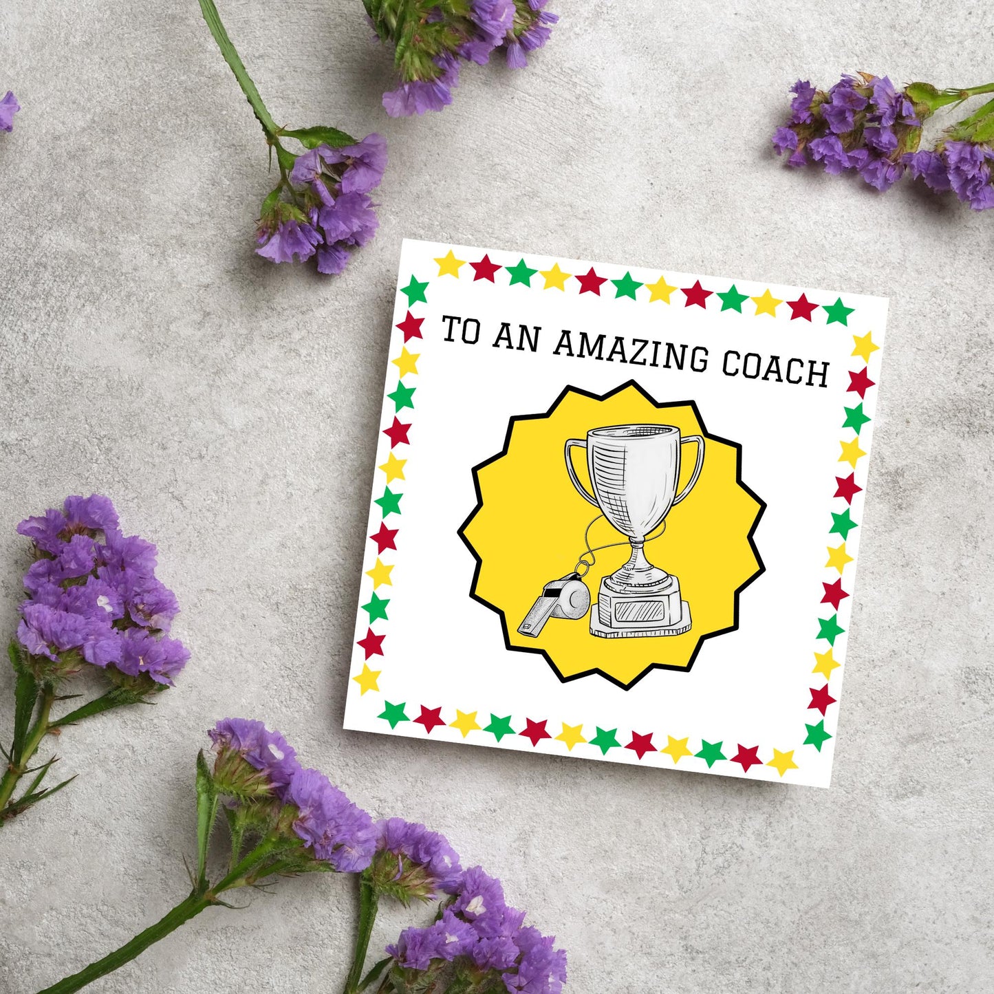Thank You Coach Card, Team Coach Card, Card for Football Coach, Basketball Coach, Swim Coach, Rugby Coach, Thanks Coach Card