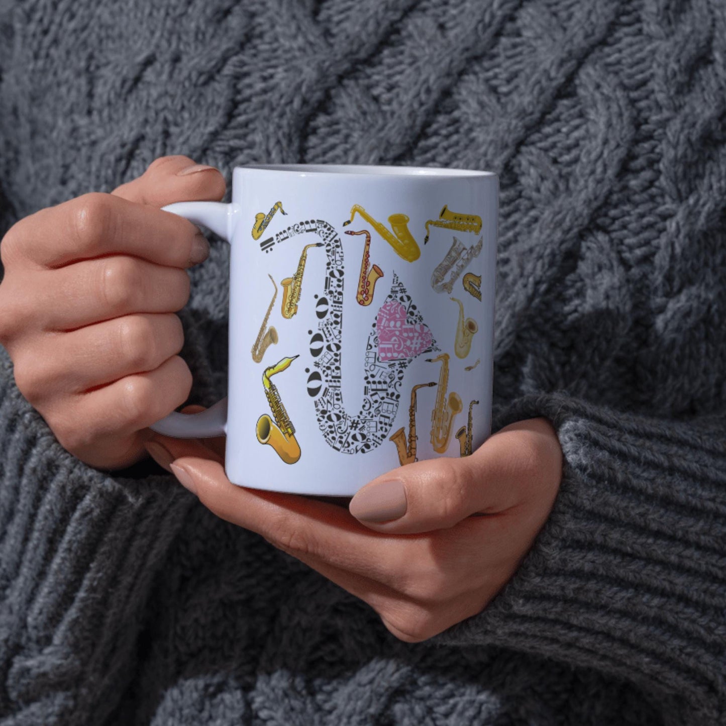 Saxophone Mug, Mug for Musician, Brass Band Mug, Orchestra Mug, Music Mug, Gift for Musician, Band Mug, Saxophone Player Gift Mug