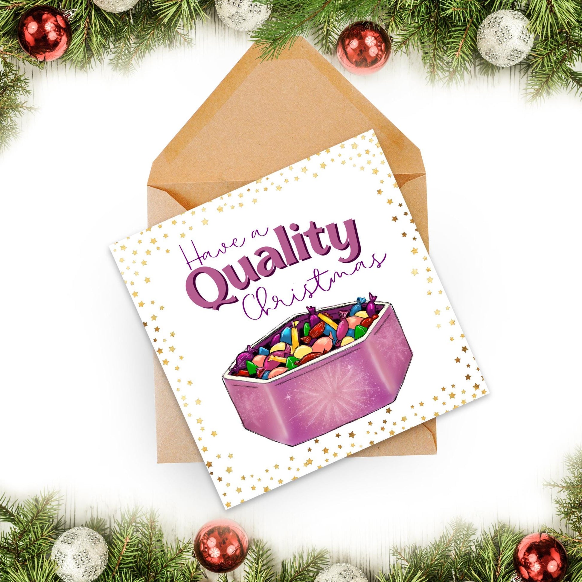 Chocolate Christmas card with Quality design - Cards for Him, Cards for Her, Christmas Chocolates, Christmas Card for Dad, For Mum