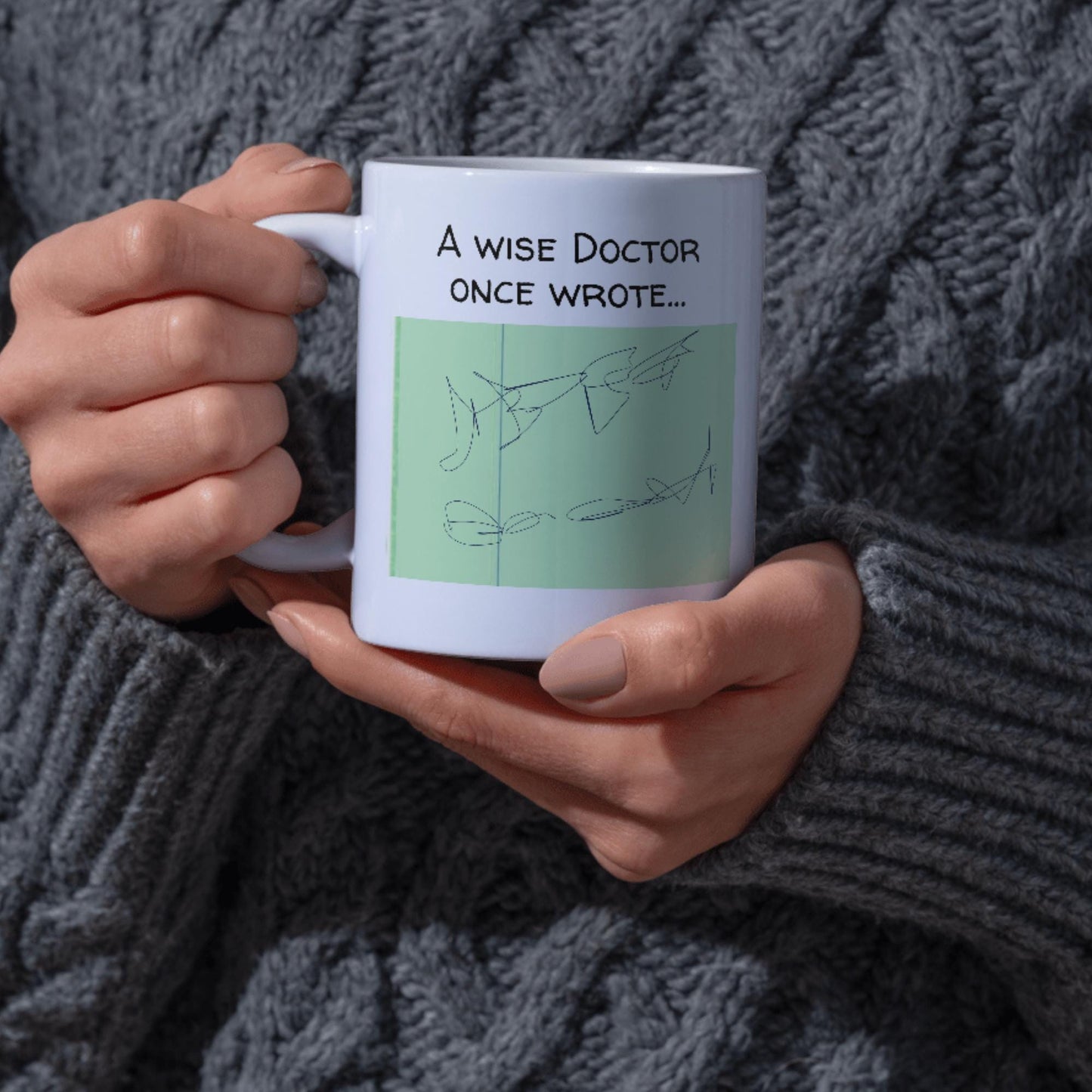 Doctors Mug, Funny Gift for Dr, Secret Santa, Prescription Mug, Pharmacist Mug, Nurse Mug, Christmas Gift for Dr, Doctors Handwriting