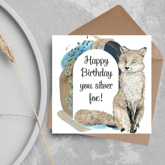 Birthday Card for Husband, 50th Birthday Card, Card for Him, Silver Fox, Card for Boyfriend, 60th Birthday Card, Birthday Card for Man