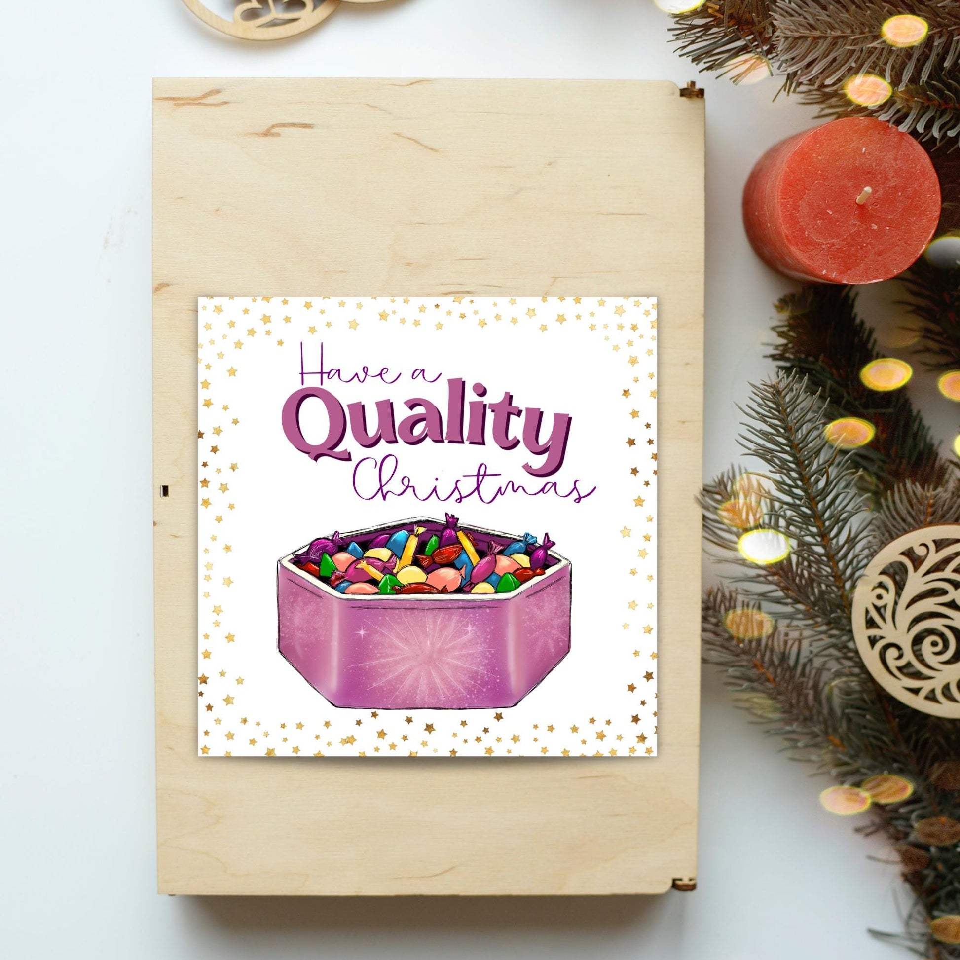 Chocolate Christmas card with Quality design - Cards for Him, Cards for Her, Christmas Chocolates, Christmas Card for Dad, For Mum