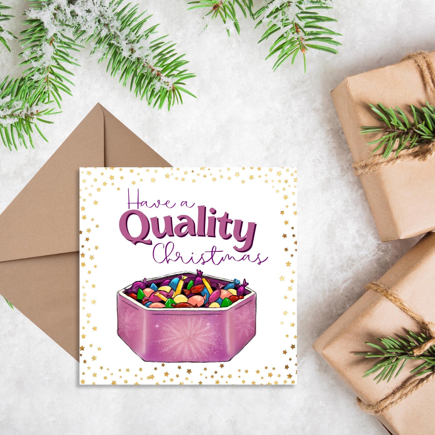 Chocolate Christmas card with Quality design - Cards for Him, Cards for Her, Christmas Chocolates, Christmas Card for Dad, For Mum