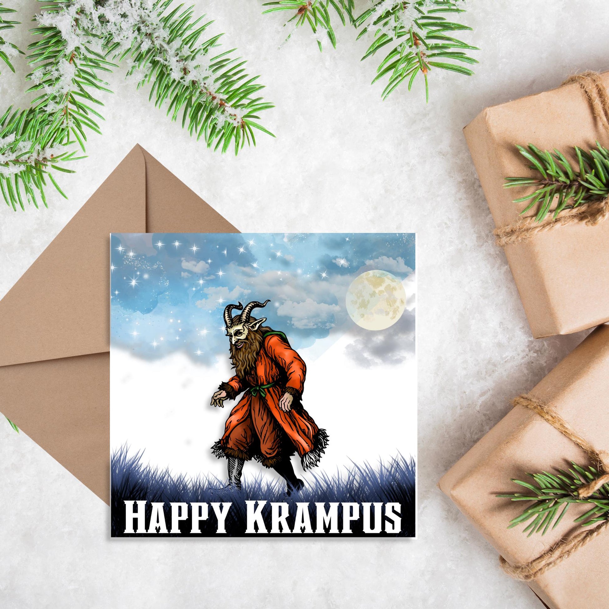 Krampus Christmas Card, Alternative Xmas Card, Krampusnacht, Gothic Christmas Card, Unusual Christmas Card, Non-Traditional Christmas Card