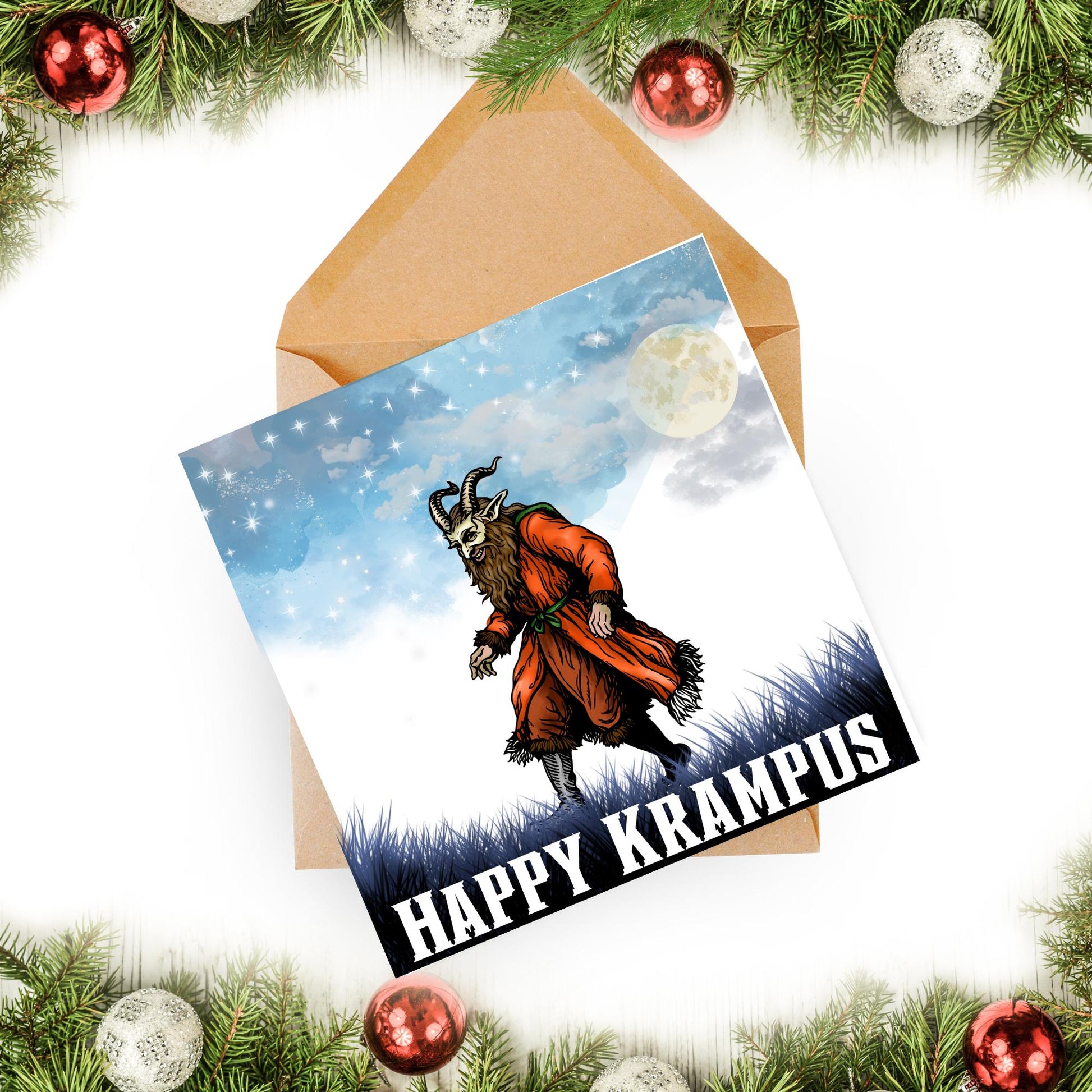 Krampus Christmas Card, Alternative Xmas Card, Krampusnacht, Gothic Christmas Card, Unusual Christmas Card, Non-Traditional Christmas Card