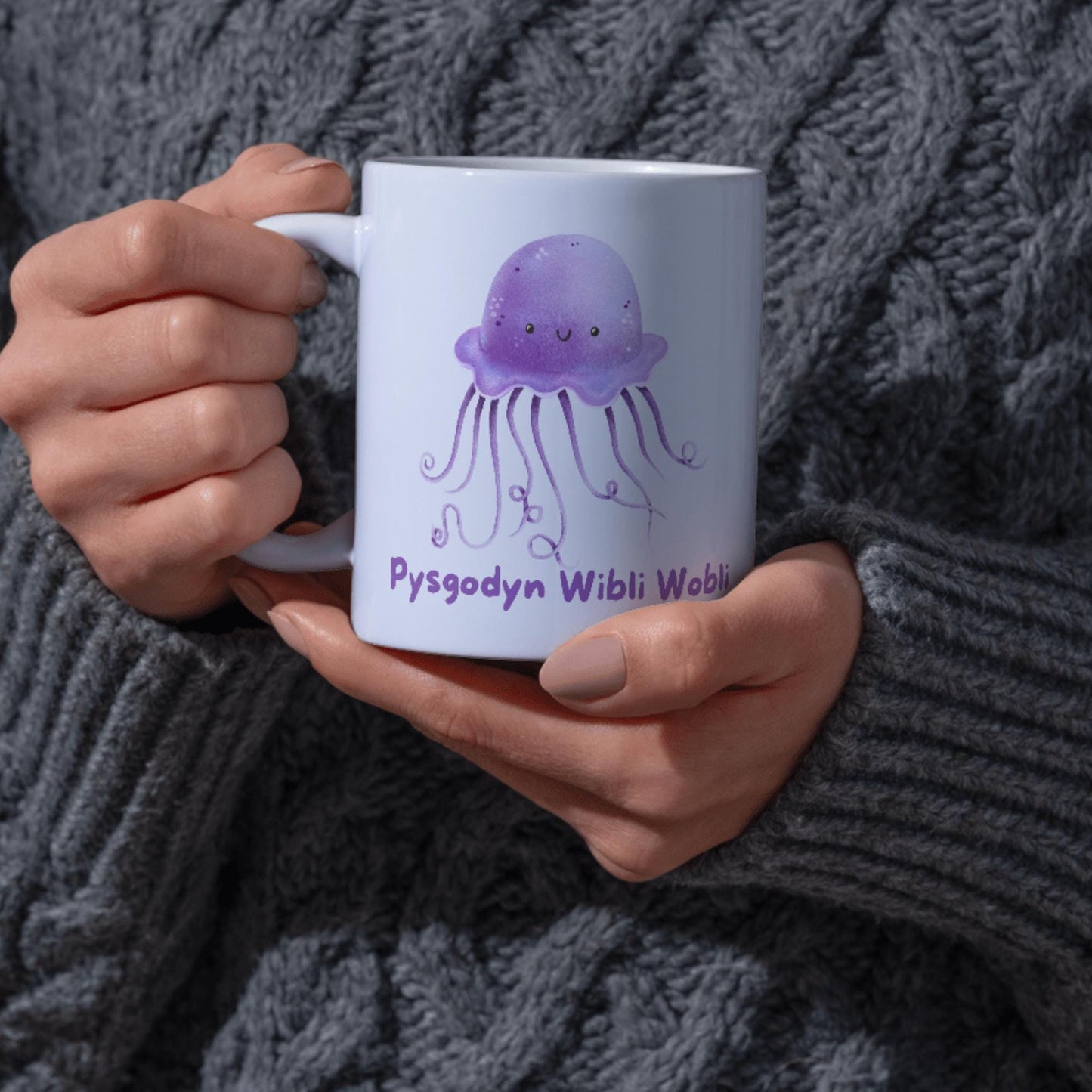 Welsh Language Mug, Jellyfish, Great Gift Mug, Funny Welsh Mug, Wales Mug, Cute Jellyfish, Cymraeg, Gift for Welsh Person