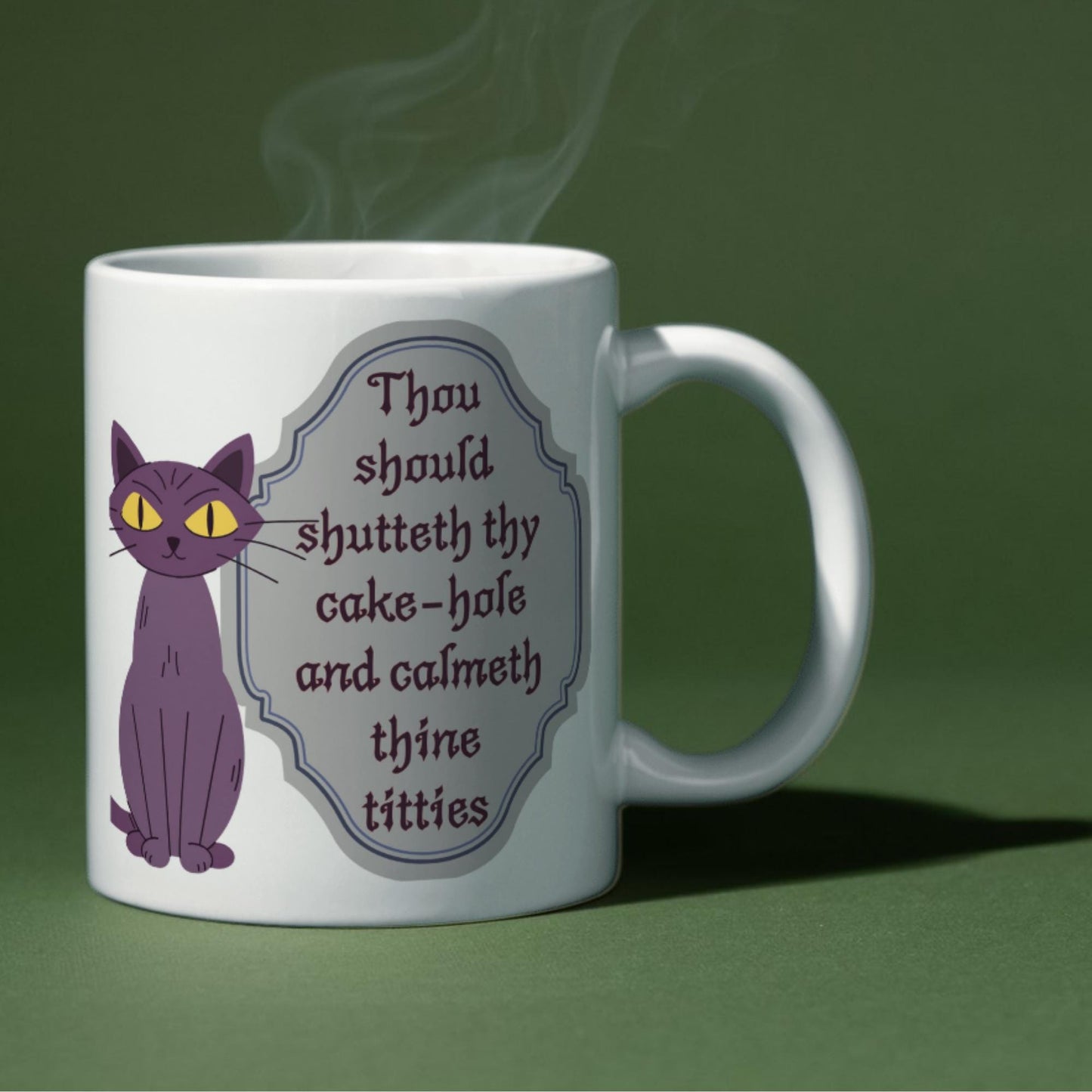 Funny Gothic Mug, Great Gift, Black Cat Mug, Goth Gift, Christmas Gift, Secret Santa Mug, Stocking Filler, Cat Lover Gift, Gothic Quote Mug