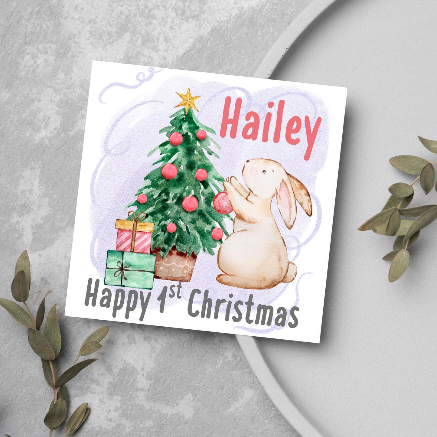 Personalised First Christmas Card, Grandchild Christmas Card, Card for New Baby, Newborn Card, 1st Xmas Card