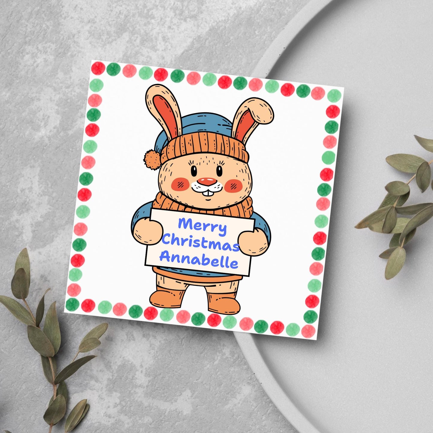 Personalised Christmas card, Cards for kids, Funny Childrens Christmas Card, Custom Name Christmas Card, Card For Grandson, Granddaughter