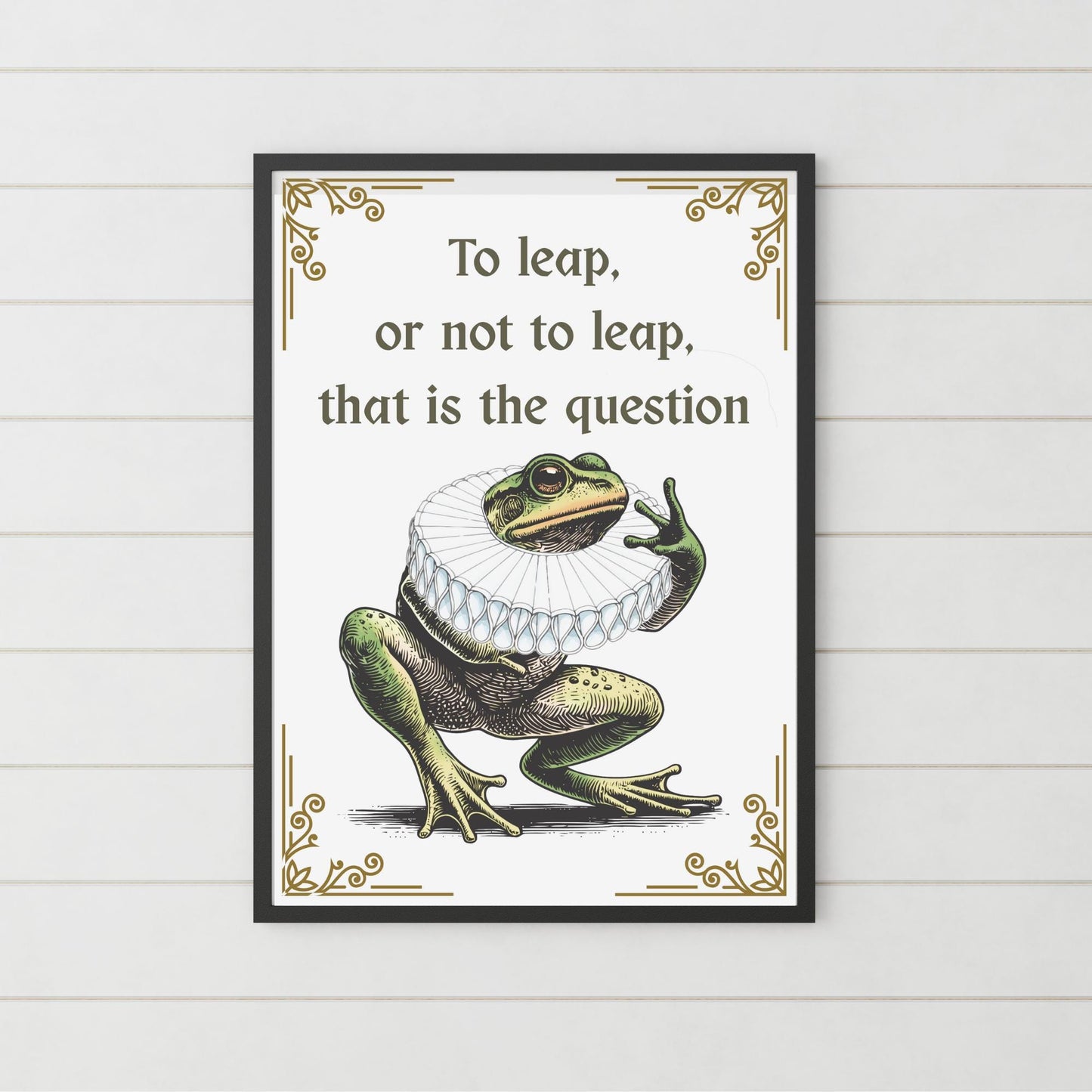 Shakespeare Frog A4 Print, High Quality Wall Art, Home Bar Funny Poster, Quirky Decor, Hamlet Poster, Secret Santa, To Be or Not To Be