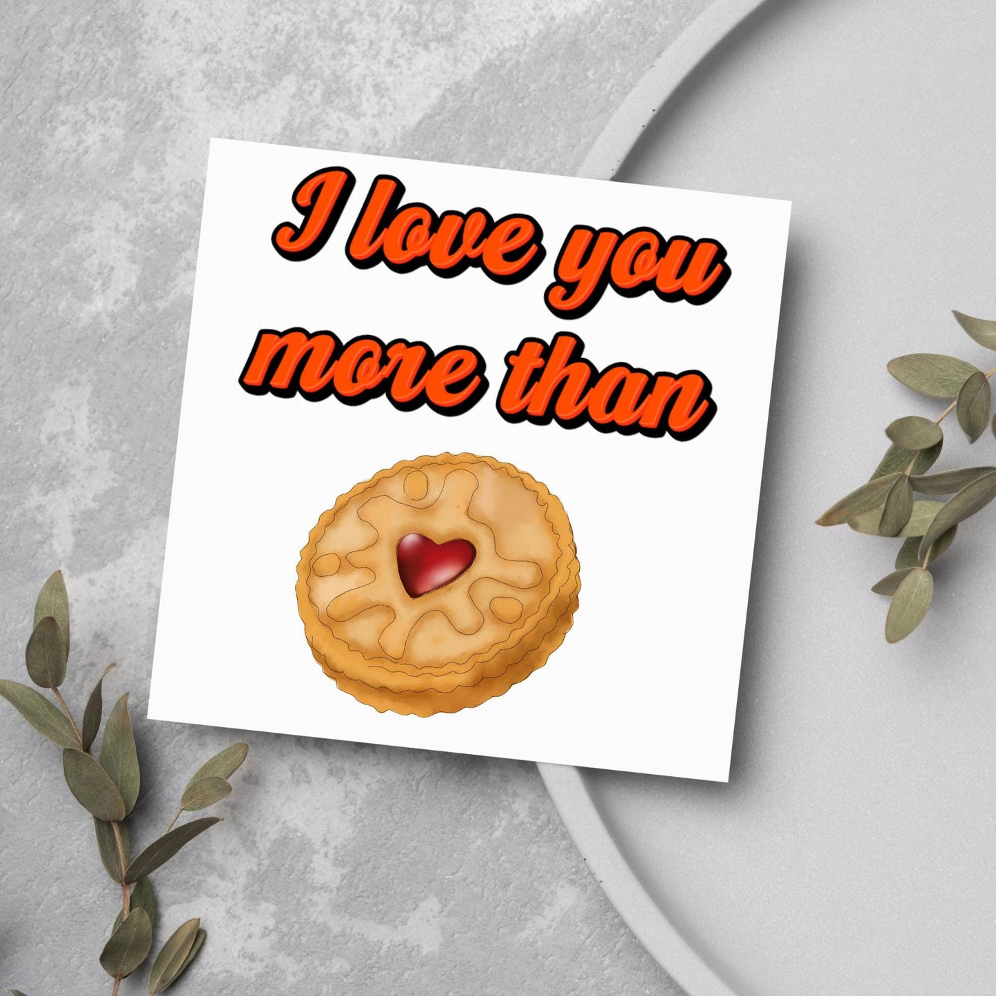 Biscuit Valentine's Day Card, Jammy Dodger Card, Anniversary Card, For Wife, For Husband, Alternative