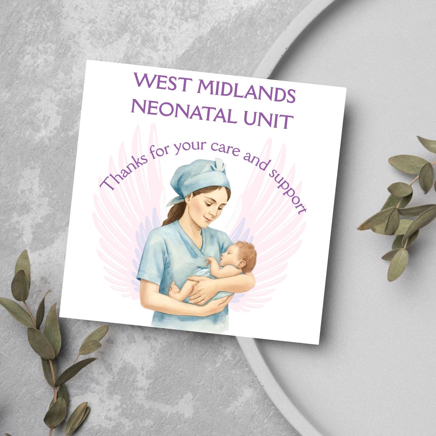 Personalised Thank You Card for Special Care Baby Unit, Card For Neonatal Nurse, Thank You Hospital Card, SCBU, NICU