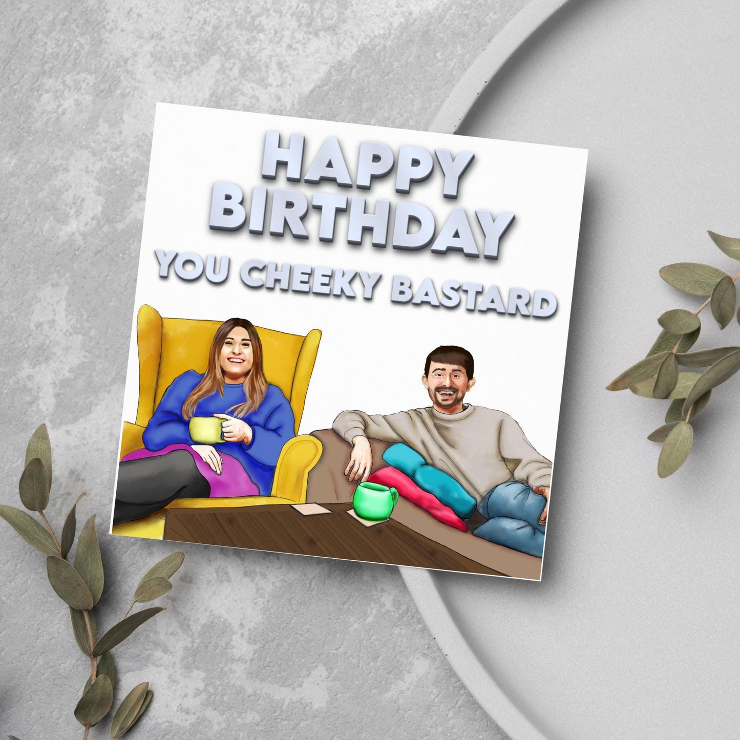 Gogglebox Birthday Card, Funny Sophie and Pete Birthday Card, British Themed, UK TV Show