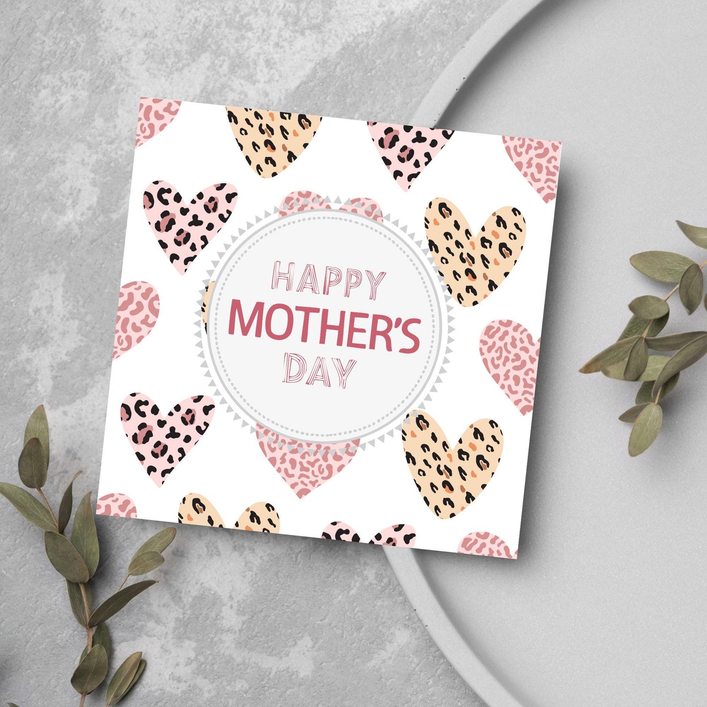 Leopard print Mother's Day Card, Cute Card for Mum, Greetings Card, Happy Mother's Day, Card for Mother, Mam Card, Thanks Mum Card