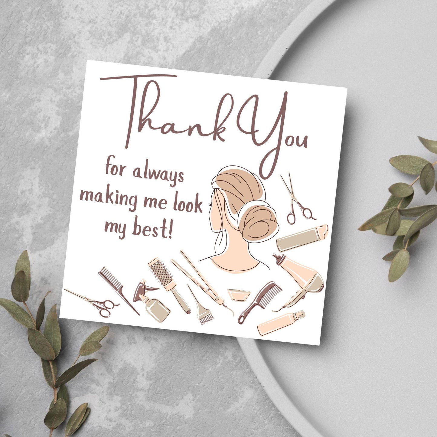 Thank You Hairdresser Card, Thankyou Hair Stylist, Appreciation Card