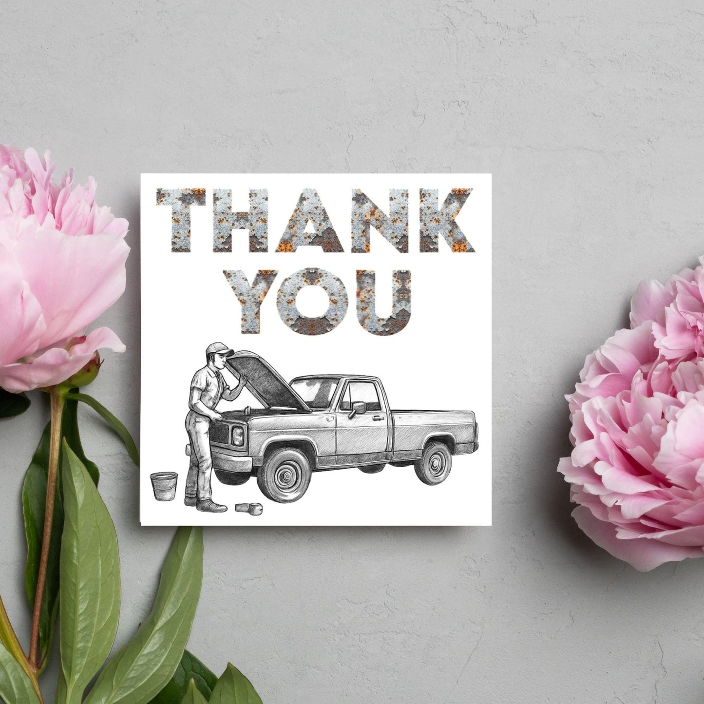 Thank You Card for Mechanic, Card for Car Garage, Thanks for Fixing Truck Card