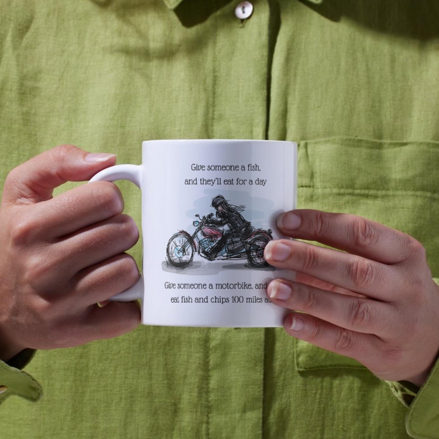 Motorbike Mug, Biker Gift, Biking Design, Motorcycle Mug - Multi Colour Options