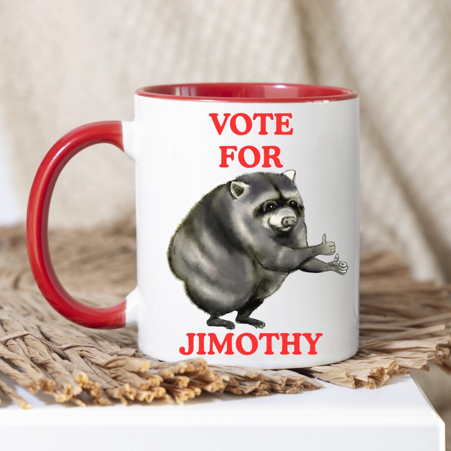 Jimothy Raccoon Mug, Seattle Viral Raccoon, Funny Meme Mug, Choice of Colours