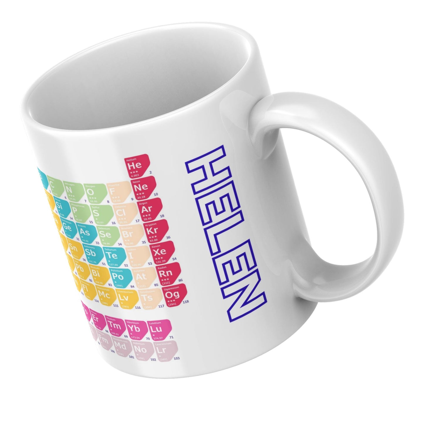 Personalised Periodic Table Mug, Chemistry Gift, Multi Colour Options, Science Mug